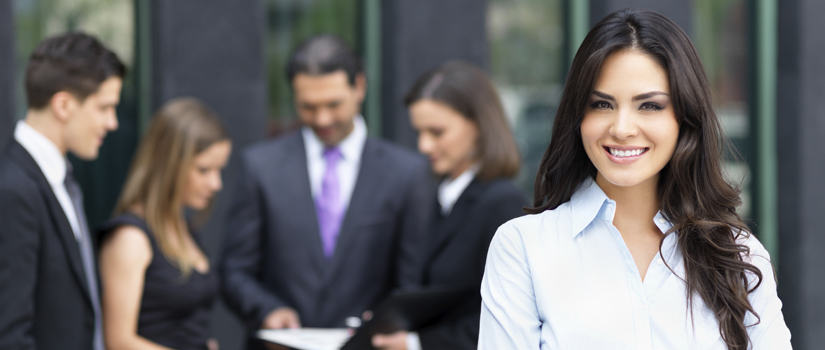 a young business woman smiling