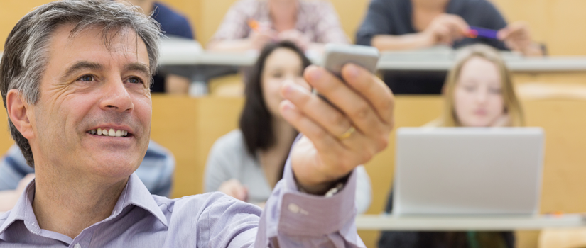 Professor with Remote Lecturing