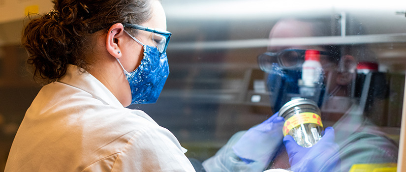 A doctoral student works in Besmann's lab.