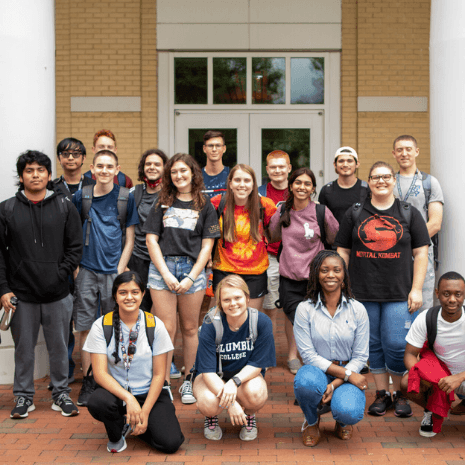 First generation students standing together