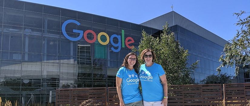 Alumna Maribeth Bottorff and her mom at Google headquarters