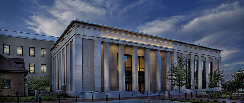 USC School of Law Building at Dusk