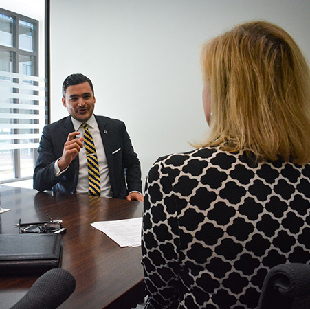 Student in Mock Interview