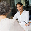 two women in a meeting