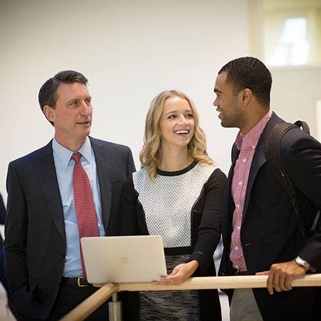 MACC students talking with Professor Paul Bliese