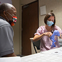 Pharmacist wearing mask