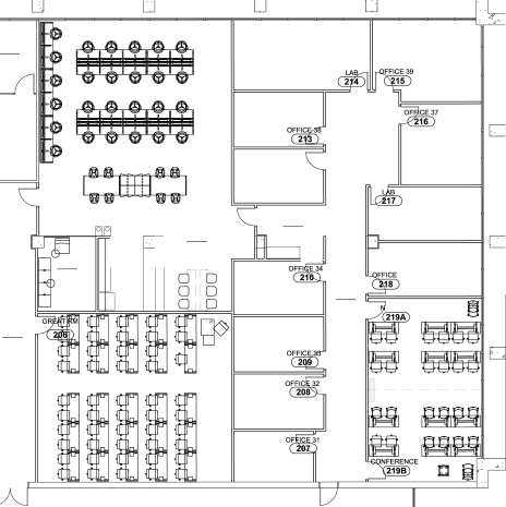 Layout of building after construction