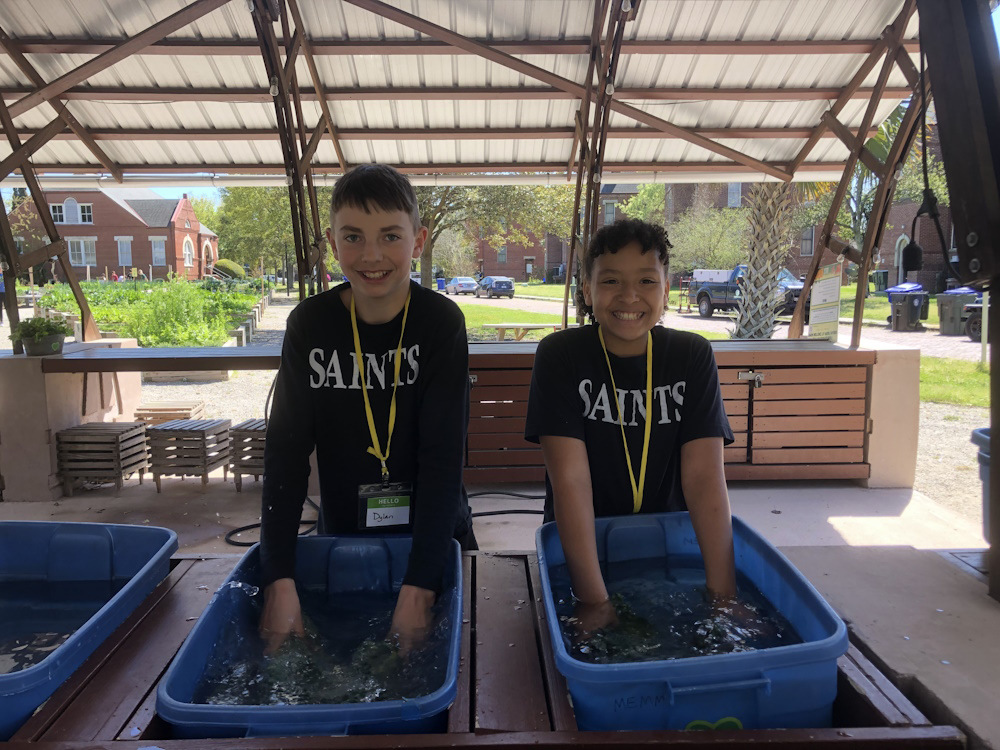 kids washing hands