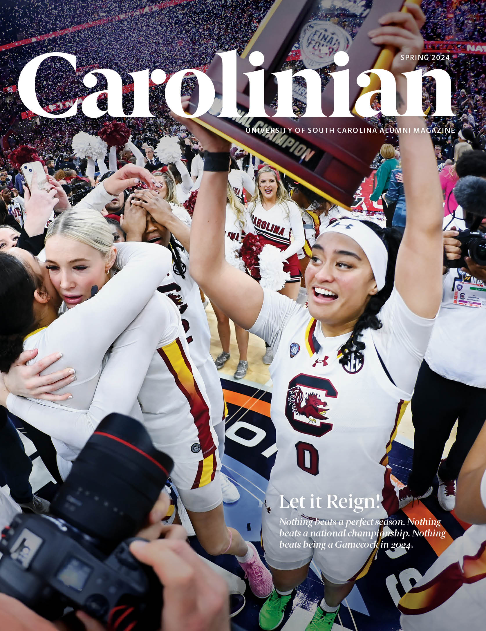 Cover of the Carolinian magazine featuring Leeza Gibbons.