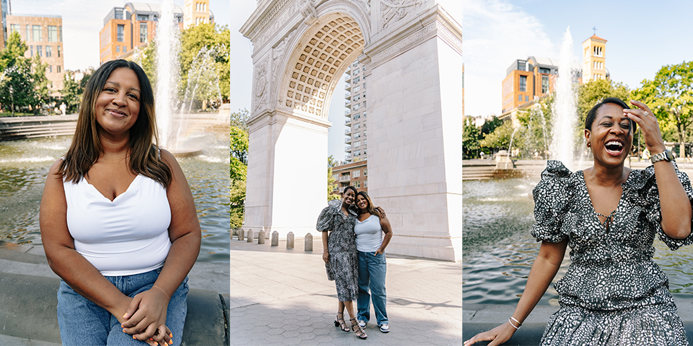 Tati and Lindsay post in New York City for Gamecocks of New York.